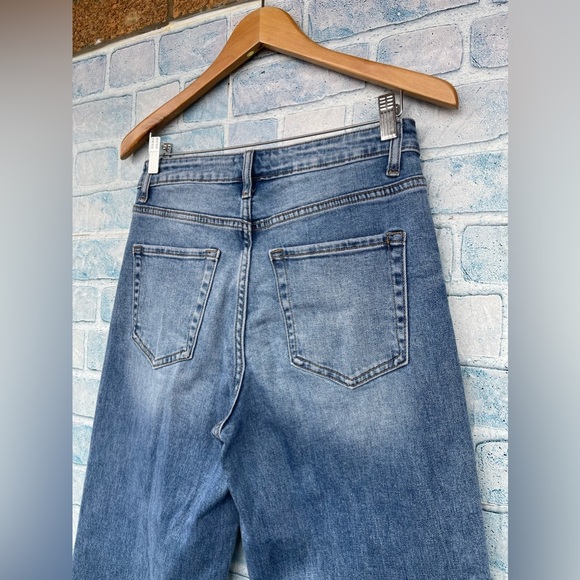 BAYEAS High -Rise Wide Leg Jeans with Frayed Hem size 28 - Picture 7 of 9